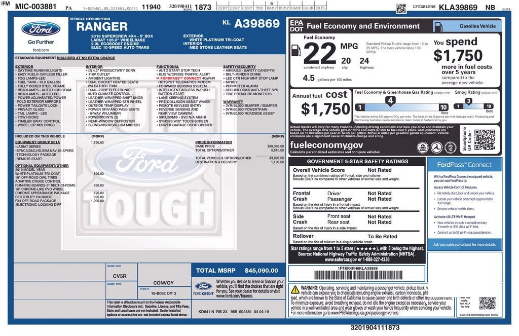 2019 Ford Ranger XL