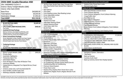 2026 GMC Acadia Elevation