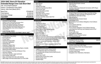 2026 GMC Sierra EV Elevation Extended Range