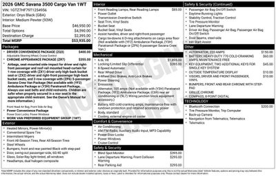 2026 GMC Savana Cargo Work Van