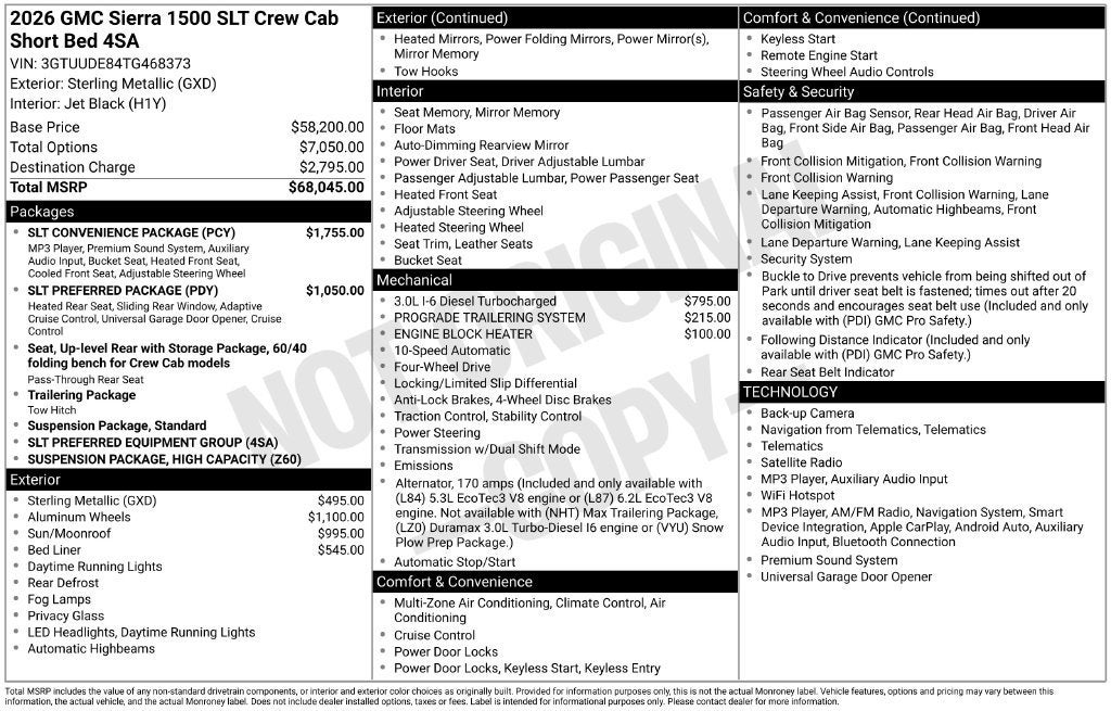 2026 GMC Sierra 1500 SLT