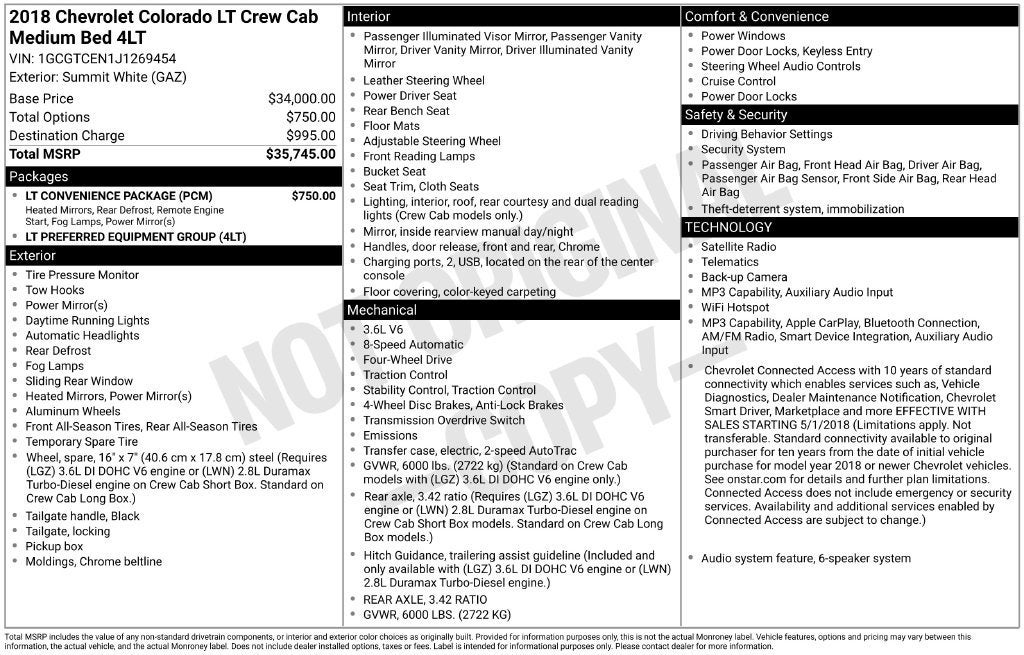 2018 Chevrolet Colorado 4WD LT