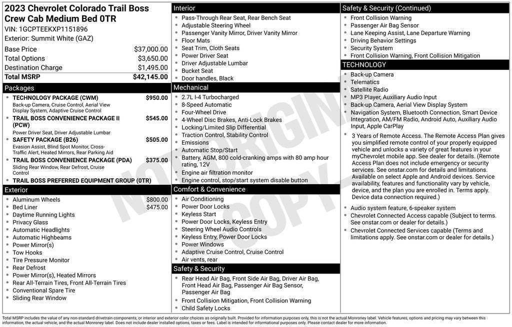 2023 Chevrolet Colorado 4WD Trail Boss