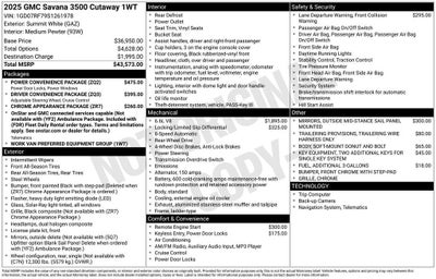 2025 GMC Savana Cutaway 3500 1WT
