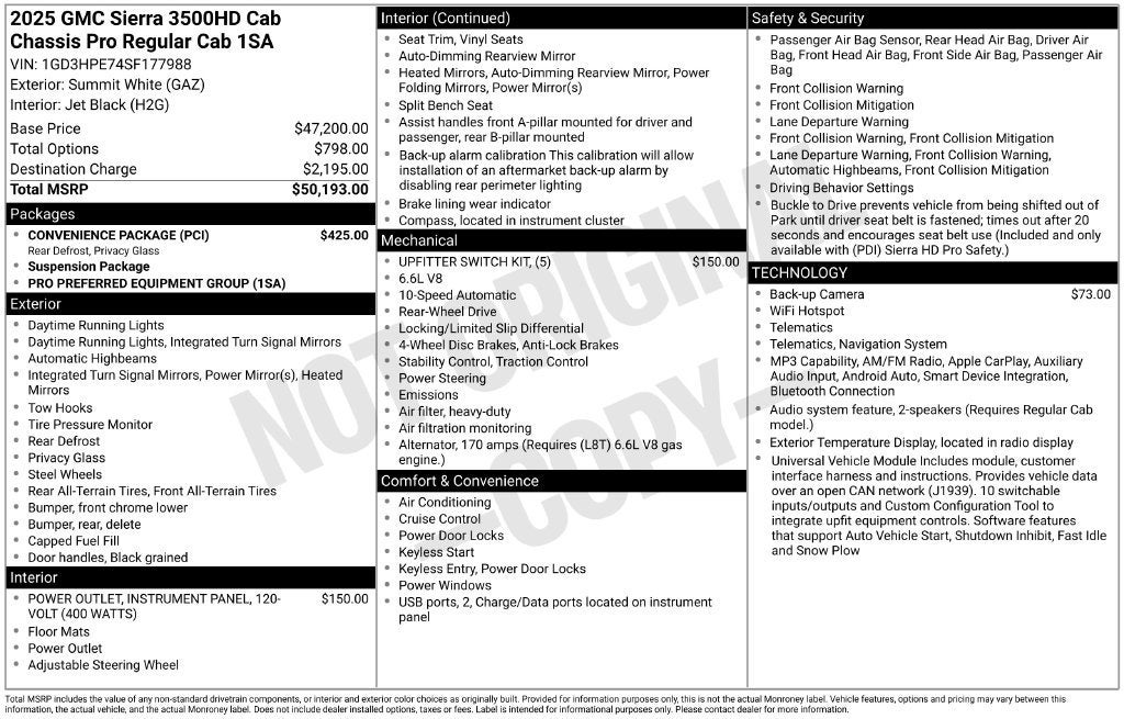 2025 GMC Sierra 3500 HD Chassis Cab Pro