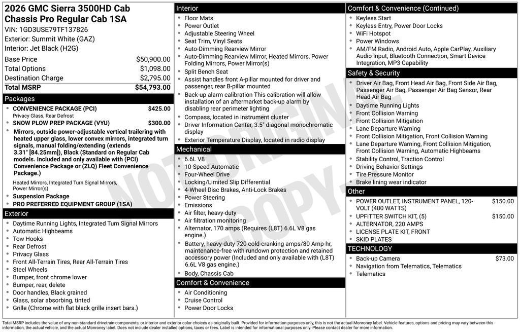 2026 GMC Sierra 3500 HD Chassis Cab Pro