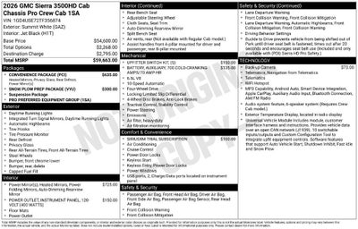 2026 GMC Sierra 3500 HD Chassis Cab Pro