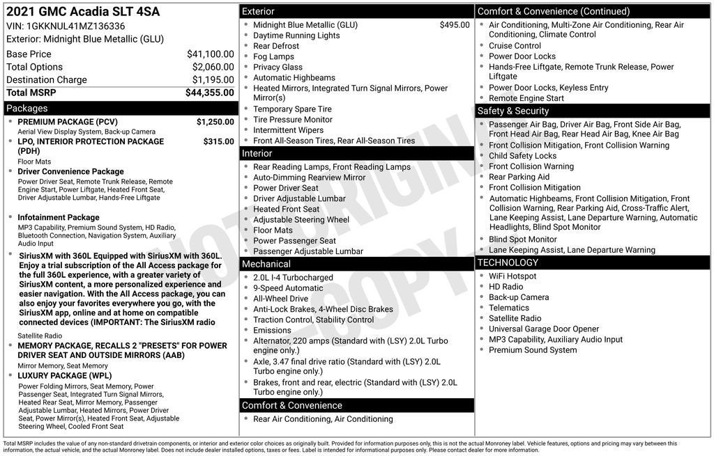 2021 GMC Acadia SLT