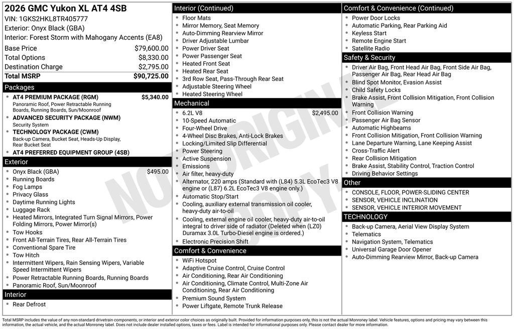 2026 GMC Yukon XL AT4