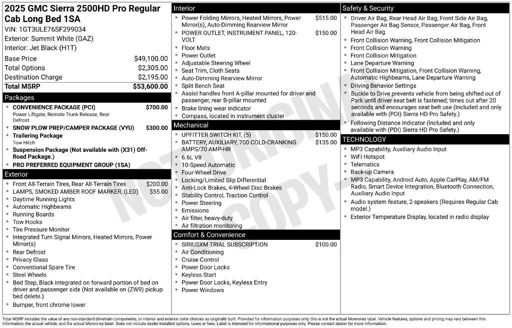 2025 GMC Sierra 2500 HD Pro