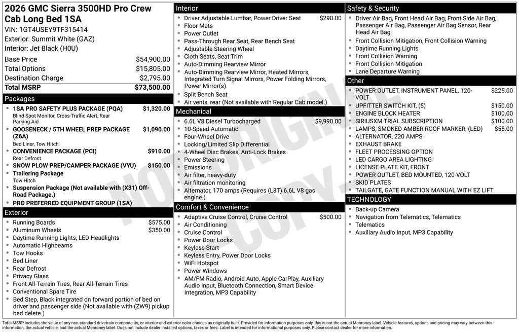 2026 GMC Sierra 3500 HD Pro