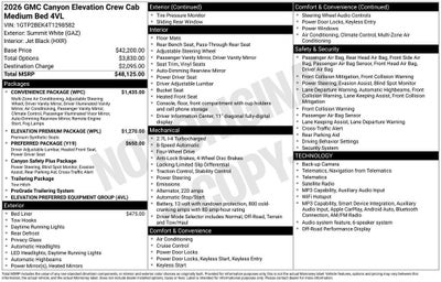 2026 GMC Canyon Elevation