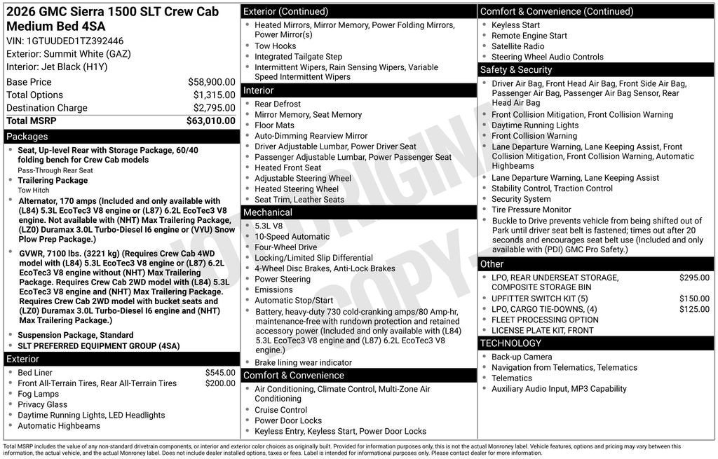 2026 GMC Sierra 1500 SLT