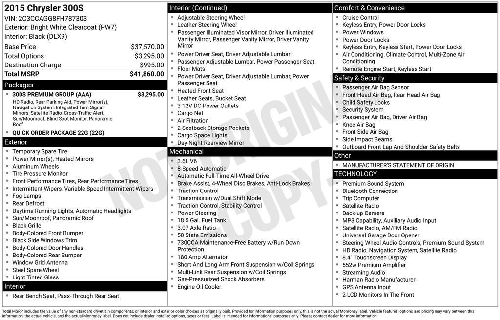 2015 Chrysler 300 300S