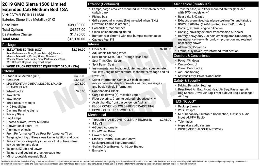 2019 GMC Sierra 1500 Limited Base