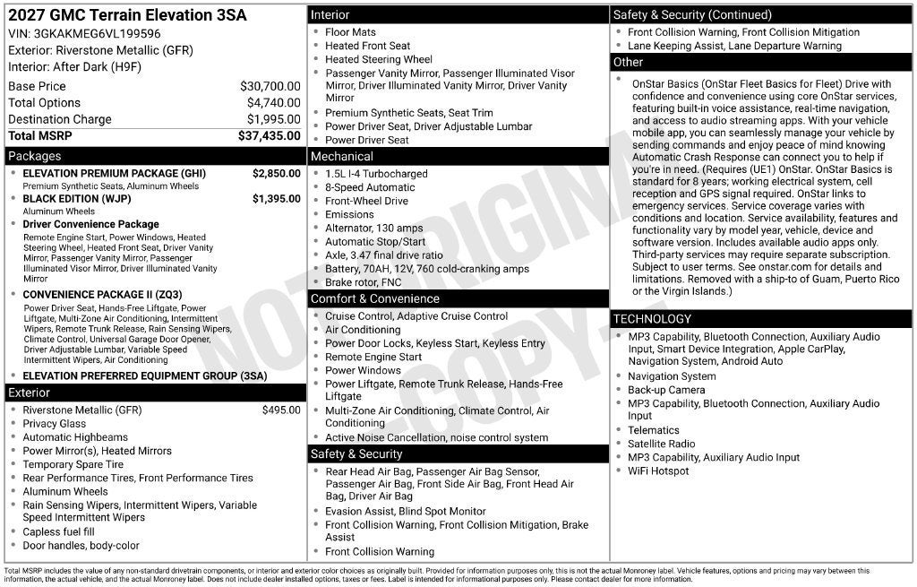 2027 GMC Terrain Elevation