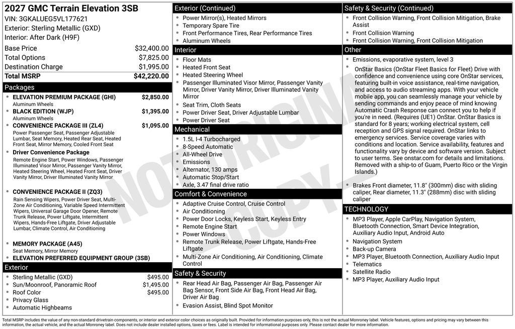 2027 GMC Terrain Elevation