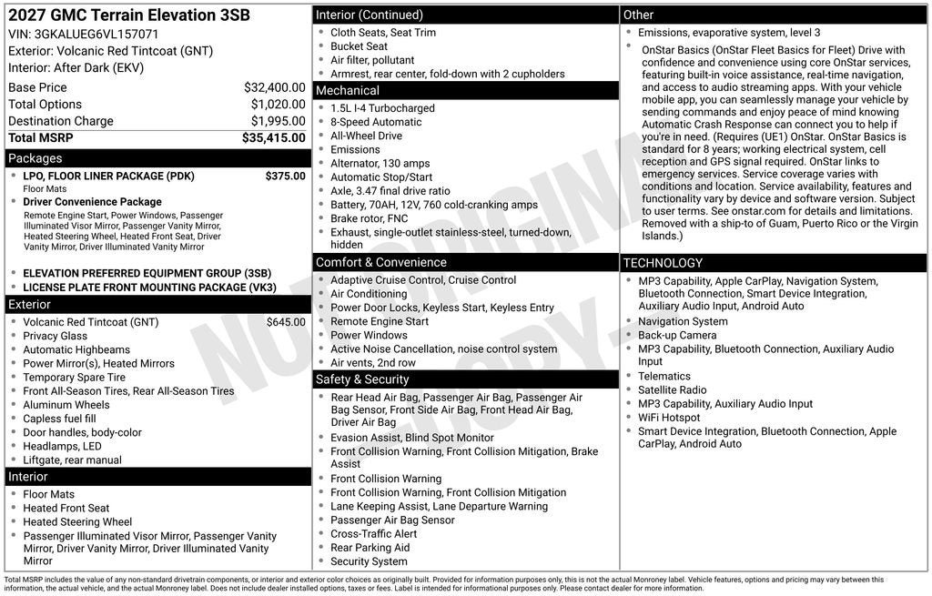 2027 GMC Terrain Elevation